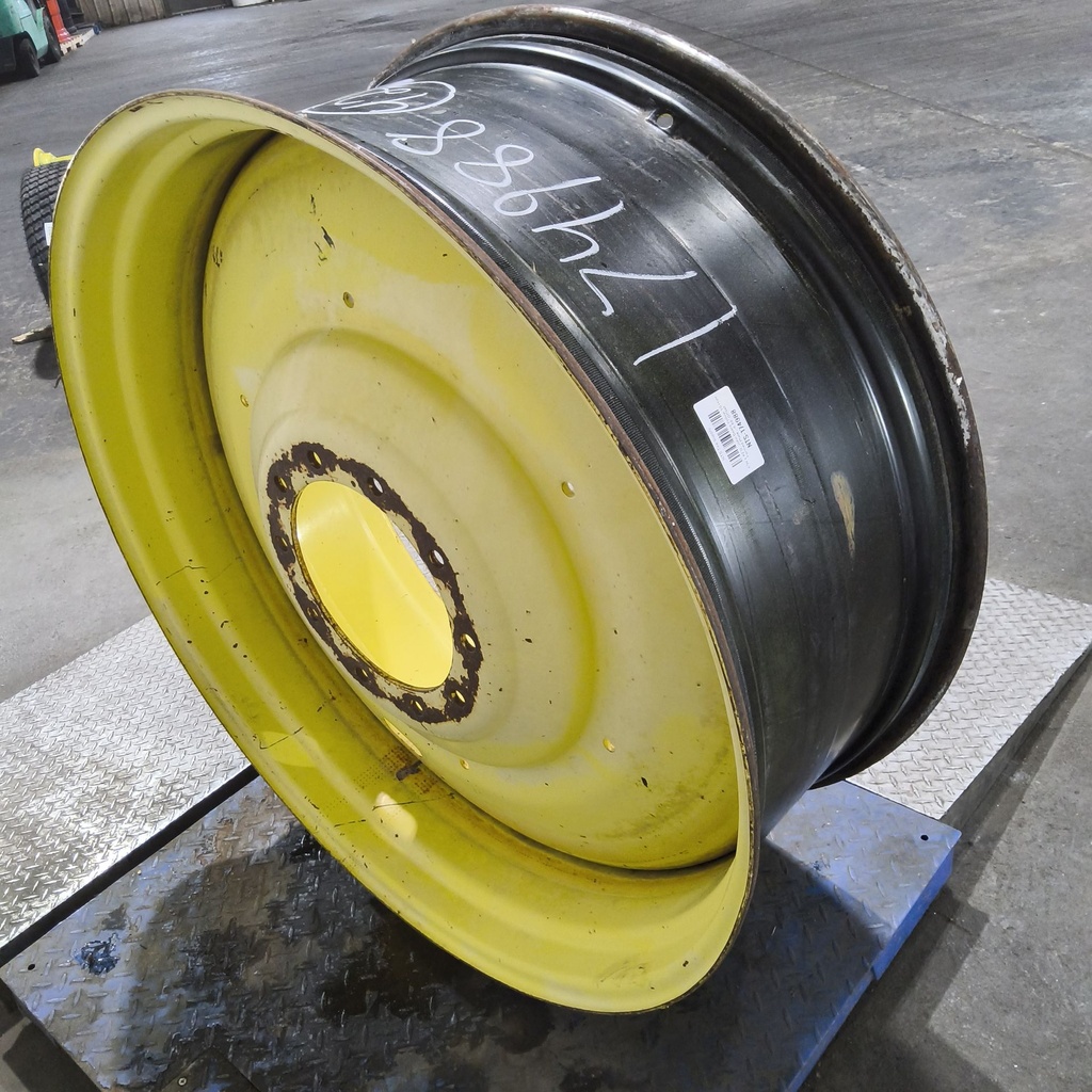16"W x 42"D, John Deere Yellow 10-Hole Formed Plate , -6.88" Offset