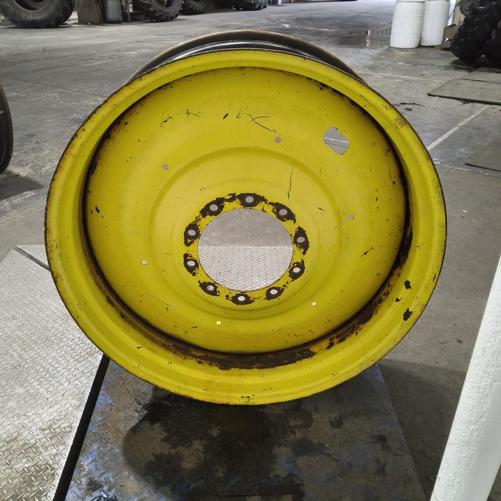 16"W x 42"D, John Deere Yellow 10-Hole Formed Plate , -6.88" Offset