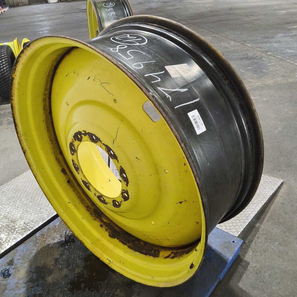 16"W x 42"D, John Deere Yellow 10-Hole Formed Plate , -6.88" Offset