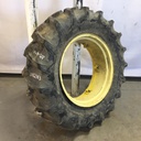 14.9/-28 Firestone Traction Field & Road R-1 on John Deere Yellow 6-Hole Rim with Clamp/Loop Style 75%