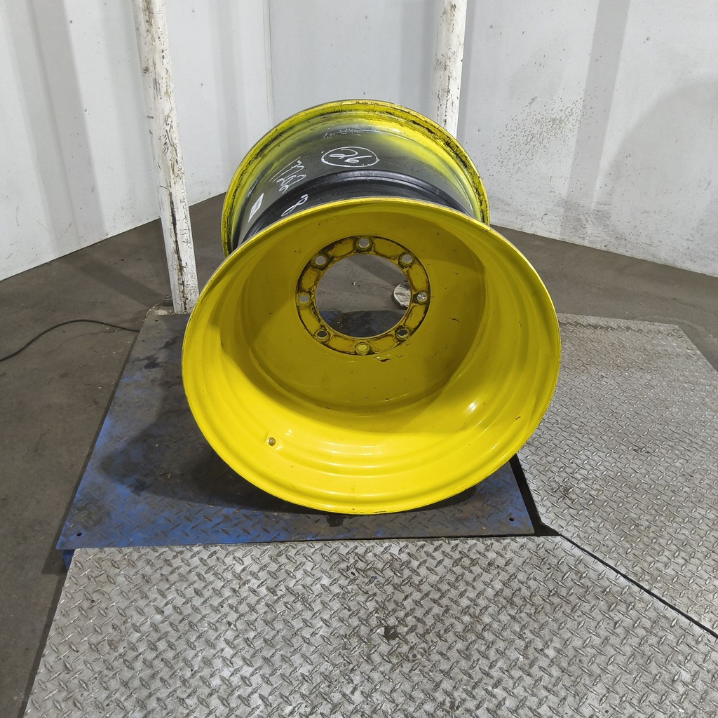 25"W x 26"D, John Deere Yellow 8-Hole Formed Plate , -0.62" Offset