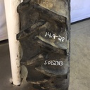 14.9/-28 Firestone Traction Field & Road R-1 on John Deere Yellow 6-Hole Rim with Clamp/Loop Style 75%