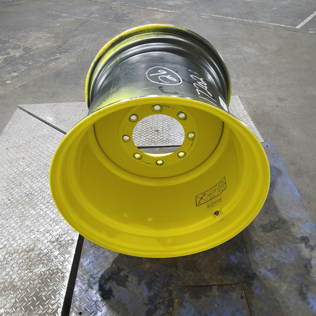 25"W x 26"D, John Deere Yellow 8-Hole Formed Plate , -0.62" Offset