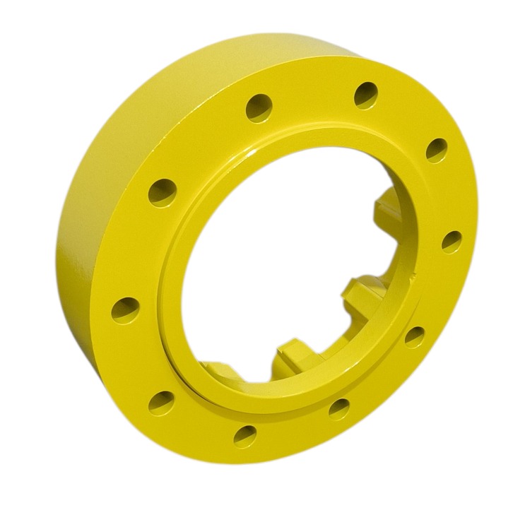 10-Hole 4"L Combine Hub Extension, John Deere Yellow