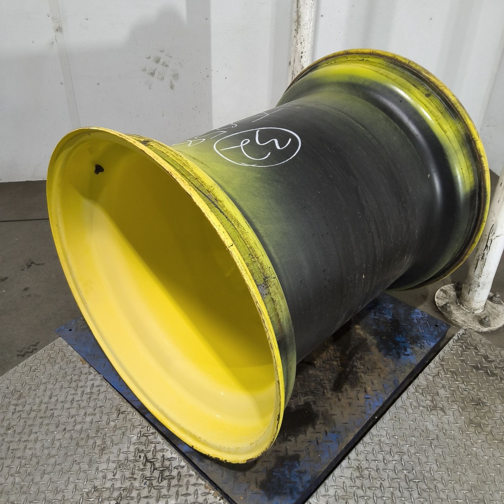36"W x 32"D, John Deere Yellow 12-Hole Formed Plate , -9.62" Offset