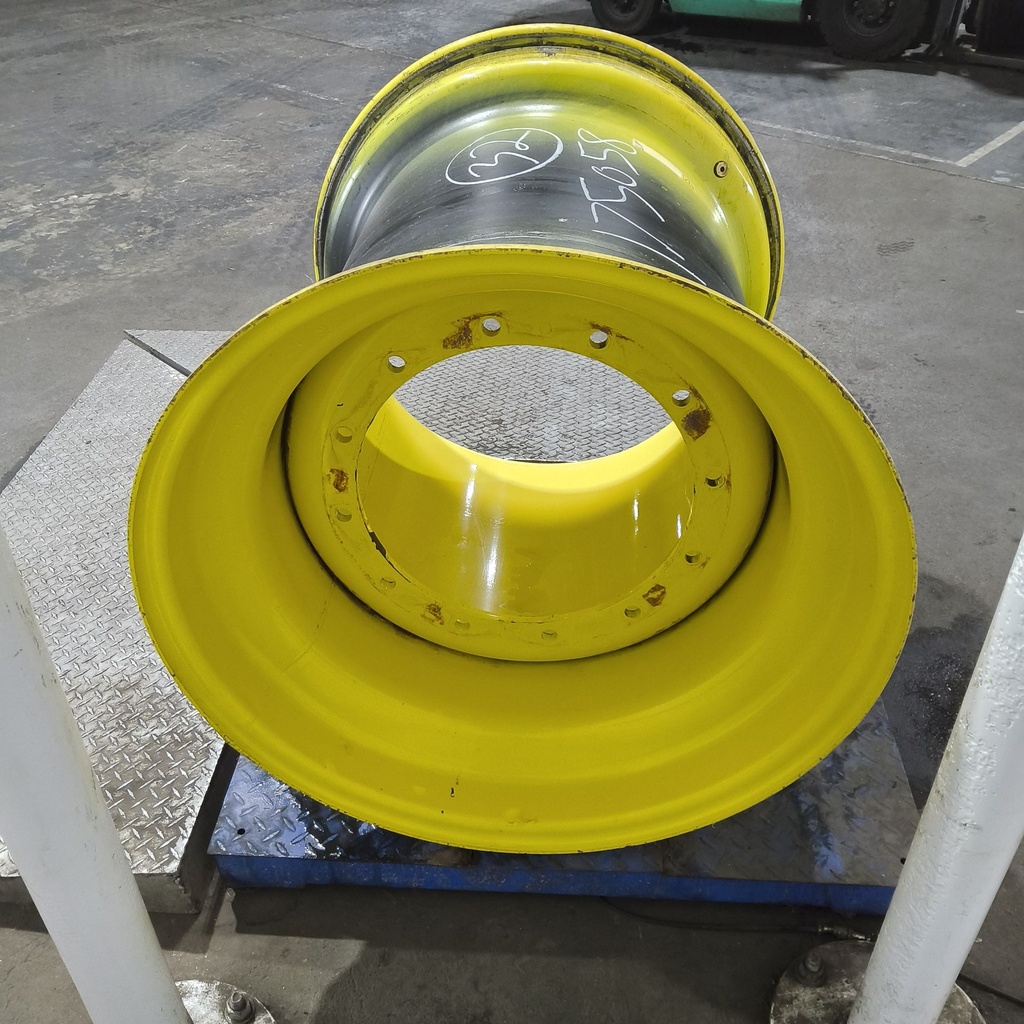 36"W x 32"D, John Deere Yellow 12-Hole Formed Plate , -9.62" Offset