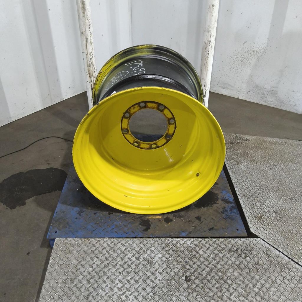 25"W x 26"D, John Deere Yellow 8-Hole Formed Plate , -0.62" Offset