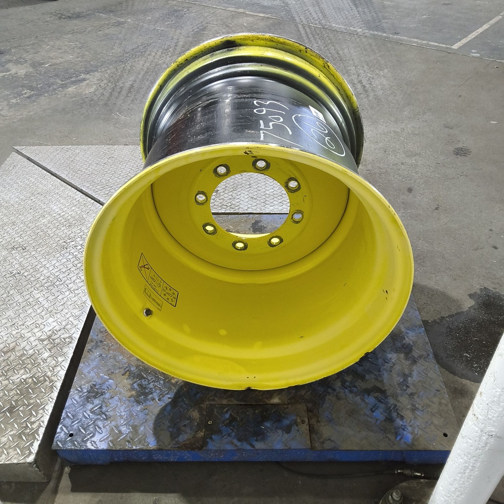 25"W x 26"D, John Deere Yellow 8-Hole Formed Plate , -0.62" Offset