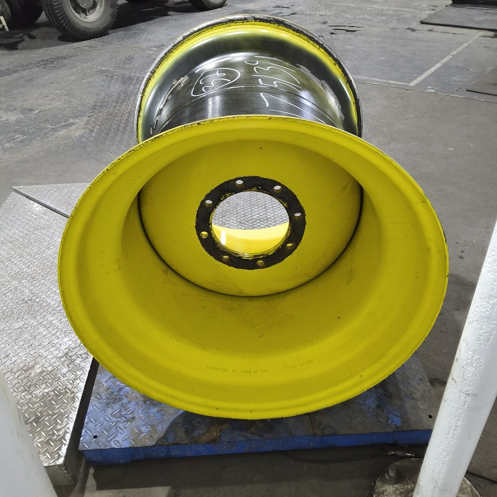 36"W x 32"D, John Deere Yellow 8-Hole Formed Plate , -6.31" Offset