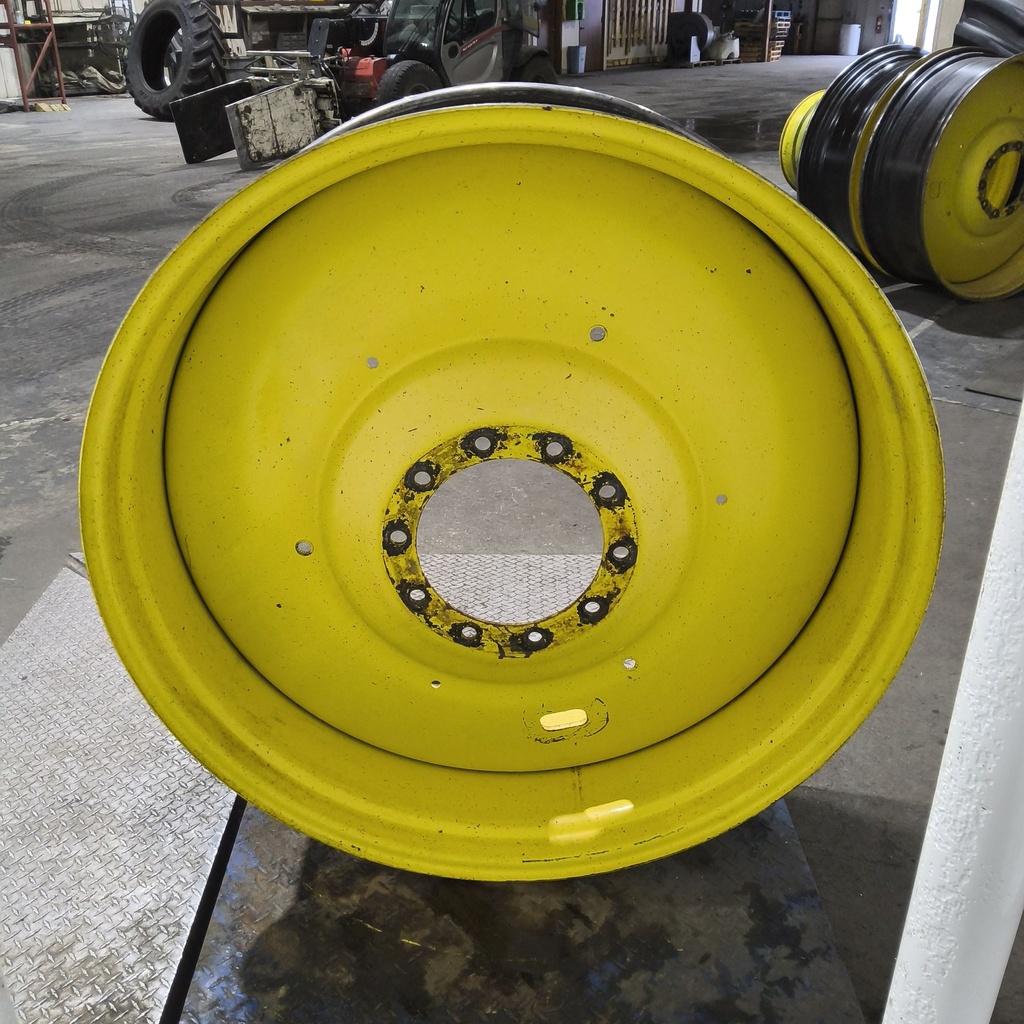 16"W x 46"D, John Deere Yellow 10-Hole Formed Plate , -6.62" Offset