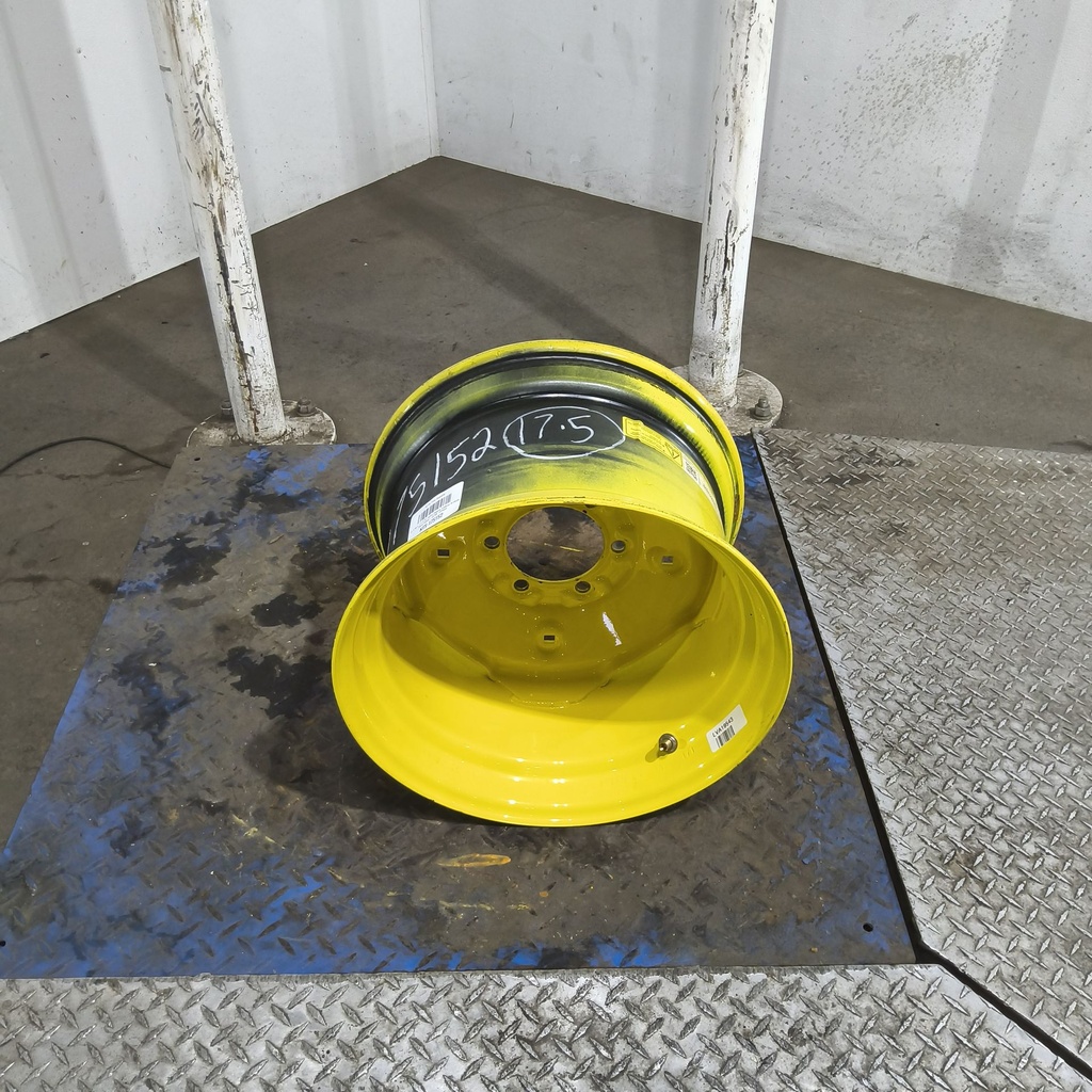 10.5"W x 17.5"D, John Deere Yellow 6-Hole Skid Steer , -3.38" Offset