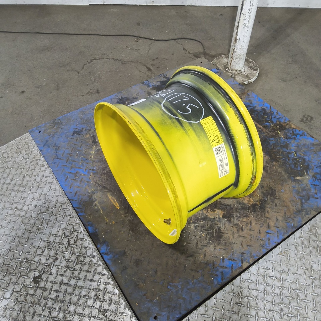 10.5"W x 17.5"D, John Deere Yellow 6-Hole Skid Steer , -3.38" Offset