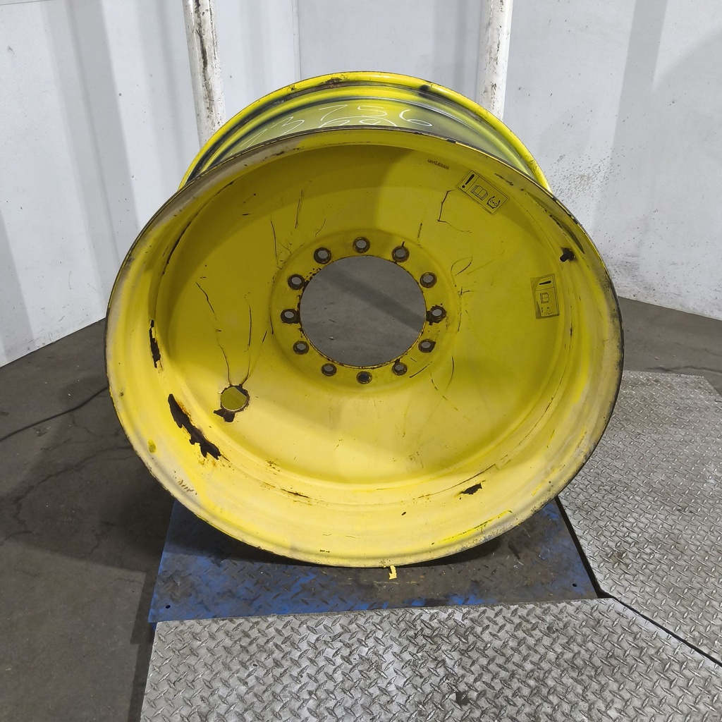 18"W x 38"D, John Deere Yellow 12-Hole Formed Plate Sprayer , -3.38" Offset