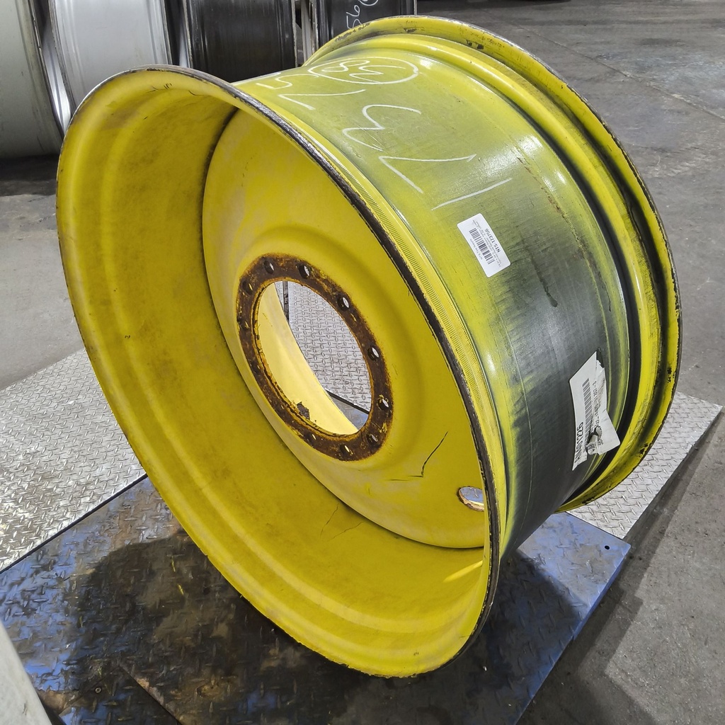 18"W x 38"D, John Deere Yellow 12-Hole Formed Plate Sprayer , -3.38" Offset