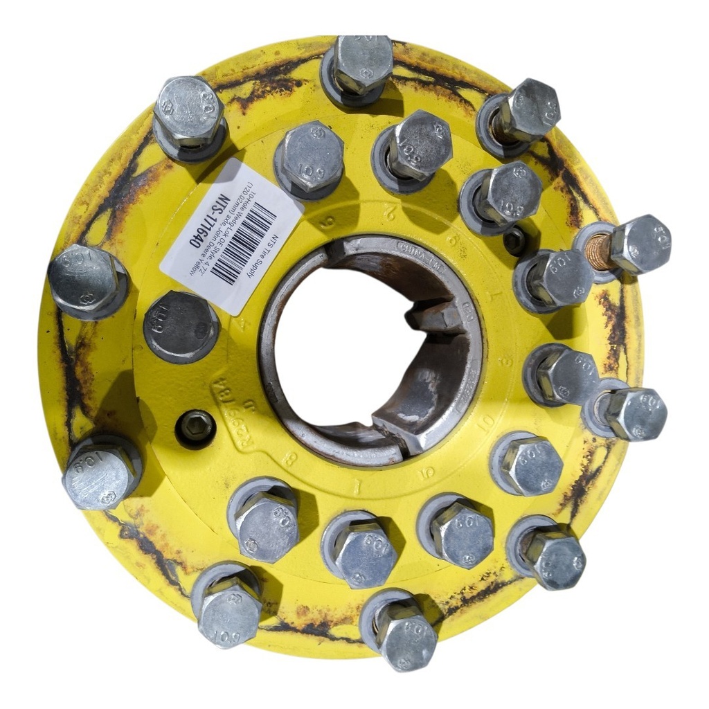 10-Hole Wedg-Lok OE Style, 4.72" (120.02mm) axle, John Deere Yellow