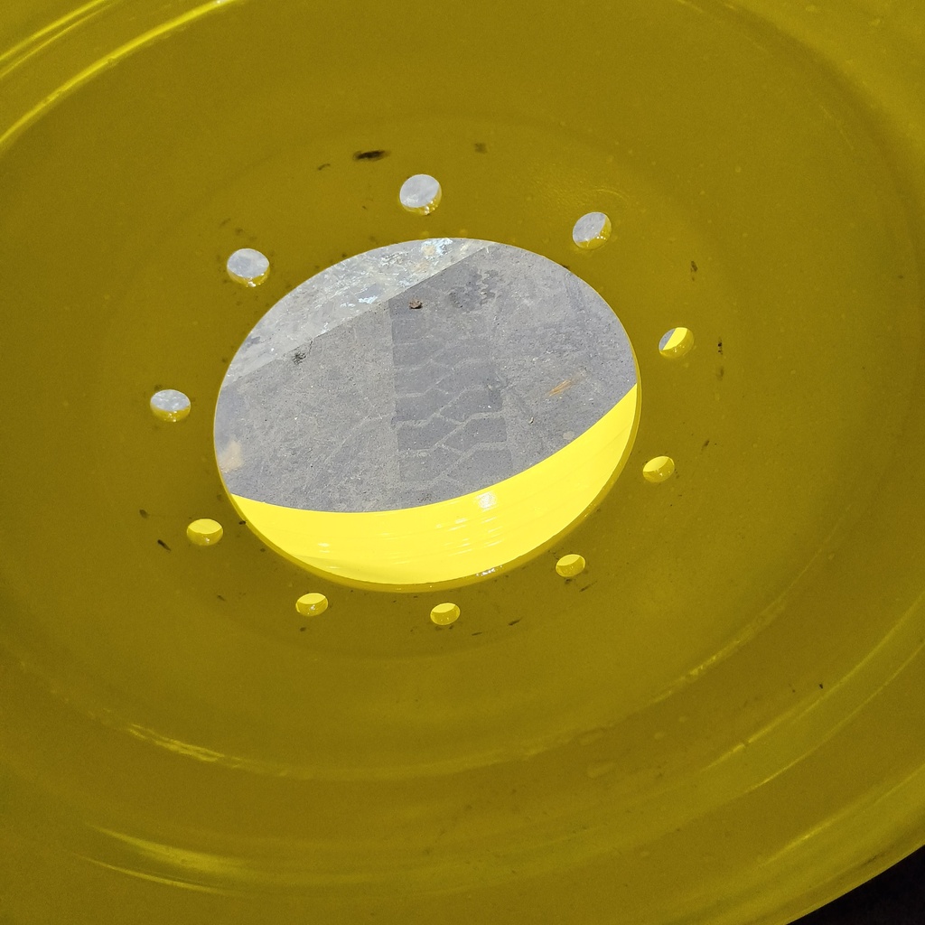 20"W x 26"D, John Deere Yellow 10-Hole Formed Plate , -2.62" Offset