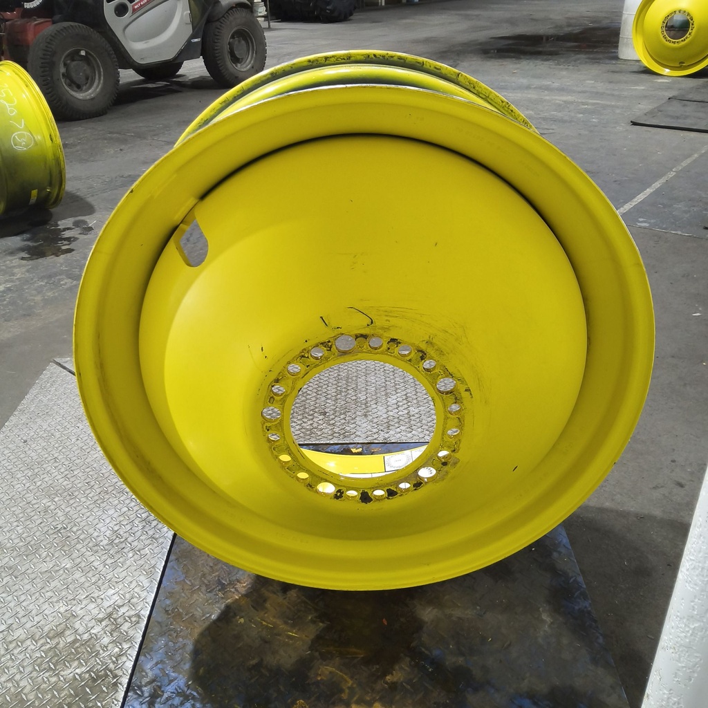 18"W x 42"D, John Deere Yellow 20-Hole Dolly Dual , -15.12" Offset