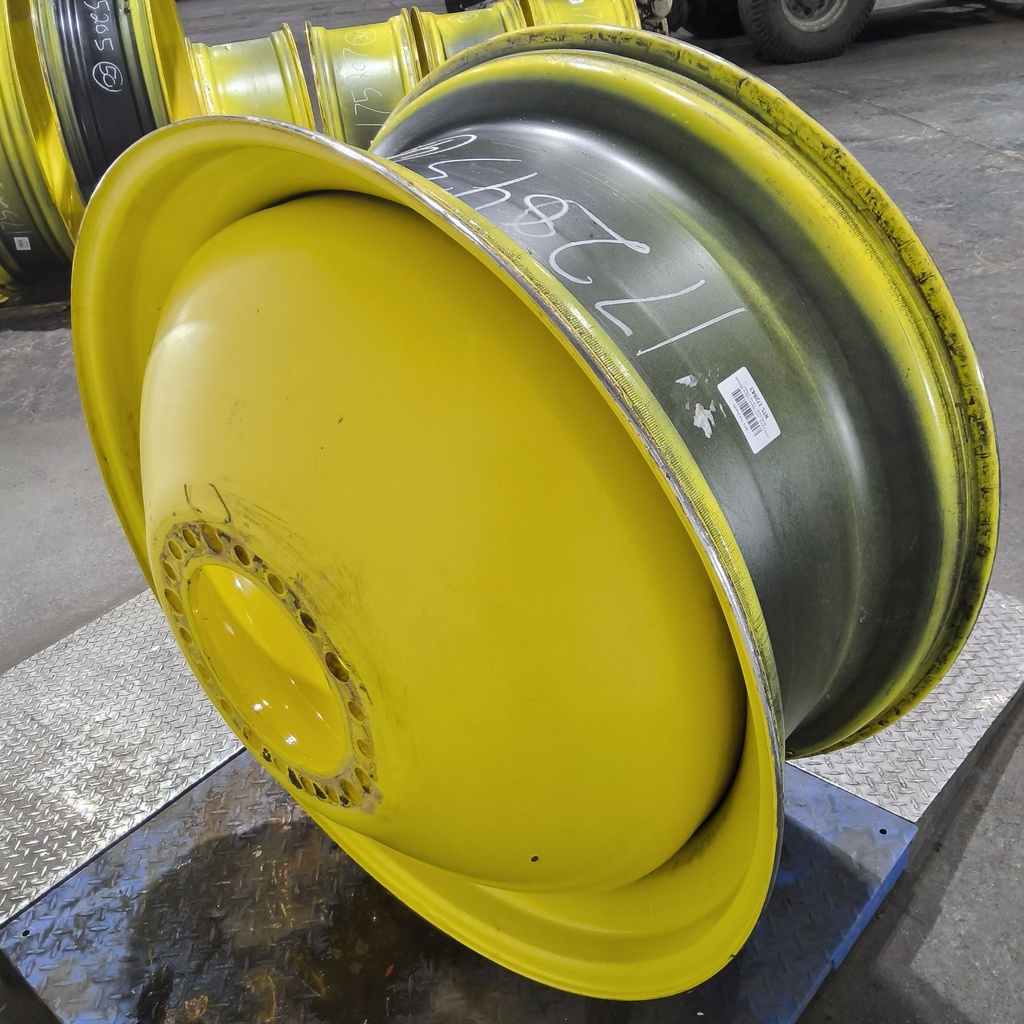 18"W x 42"D, John Deere Yellow 20-Hole Dolly Dual , -15.12" Offset