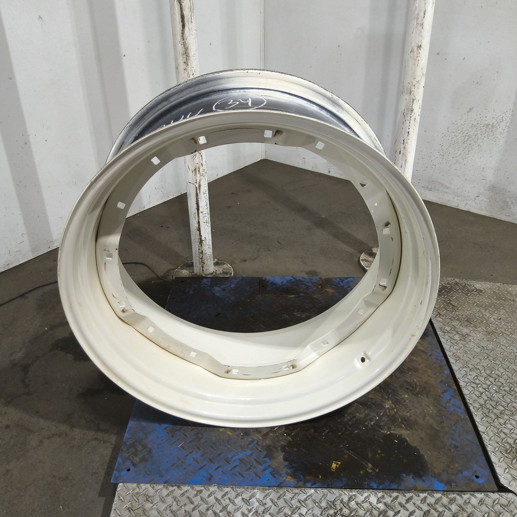 15"W x 34"D, Ford / New Holland White 8-Hole Waffle Wheel (Groups of 2 Bolts)