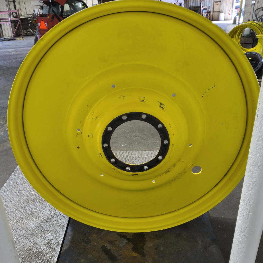 12"W x 54"D, John Deere Yellow 10-Hole Formed Plate , -9.25" Offset