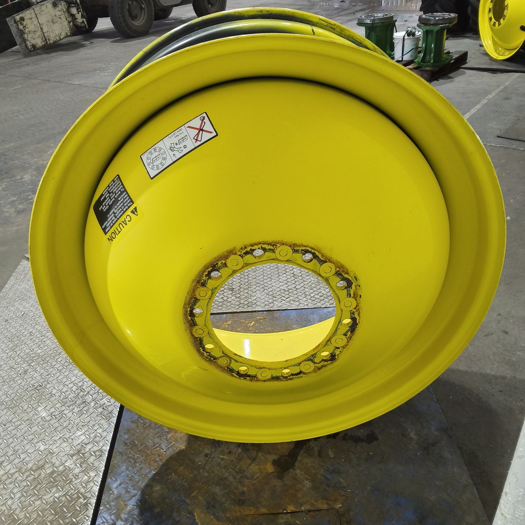 18"W x 42"D, John Deere Yellow 10-Hole Dolly Dual , -15" Offset