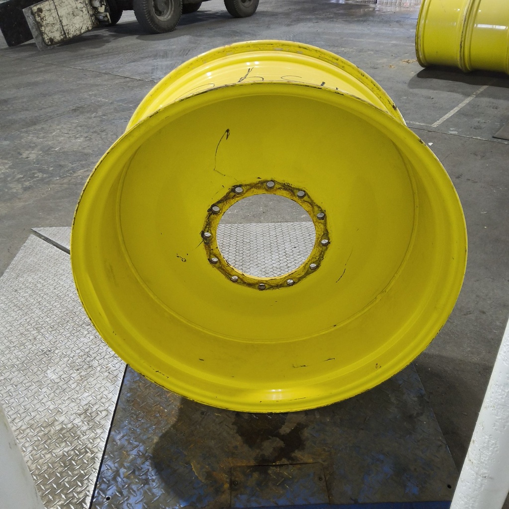 18"W x 38"D, John Deere Yellow 12-Hole Formed Plate Sprayer , -1.38" Offset