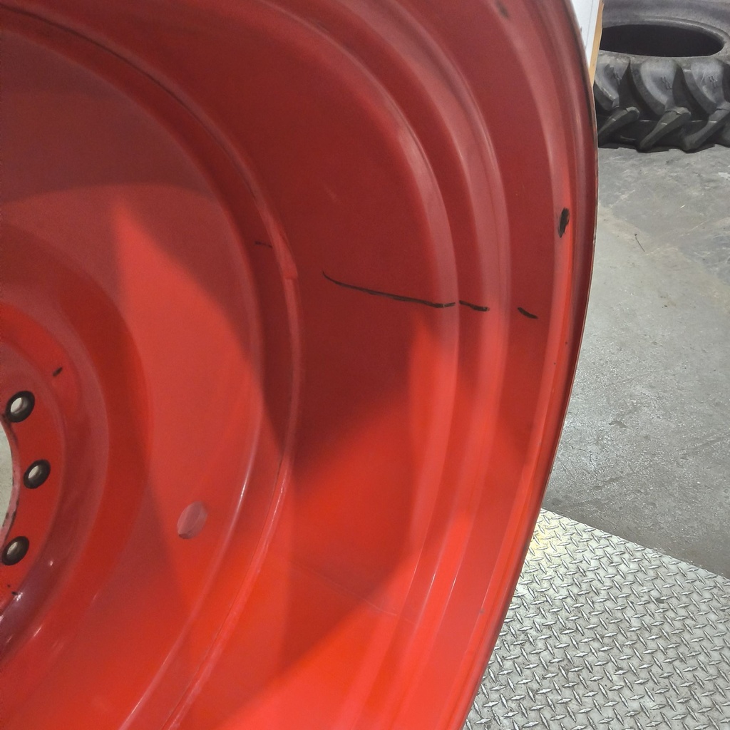 25"W x 46"D, Fendt/Agco Red 12-Hole Formed Plate , -7.62" Offset