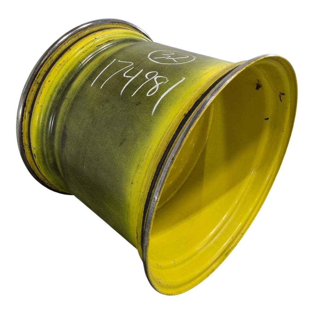 27"W x 32"D, John Deere Yellow 10-Hole Formed Plate , -3.62" Offset