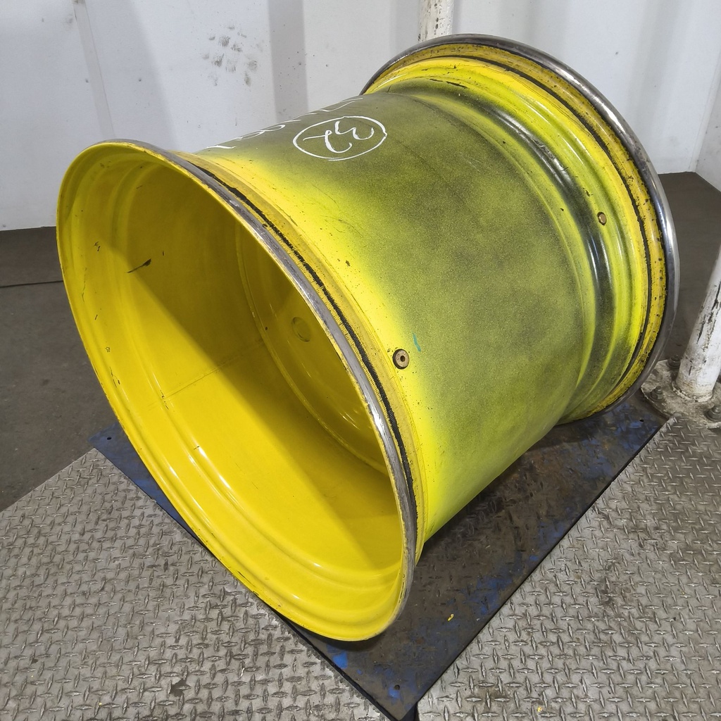 27"W x 32"D, John Deere Yellow 10-Hole Formed Plate , -3.62" Offset
