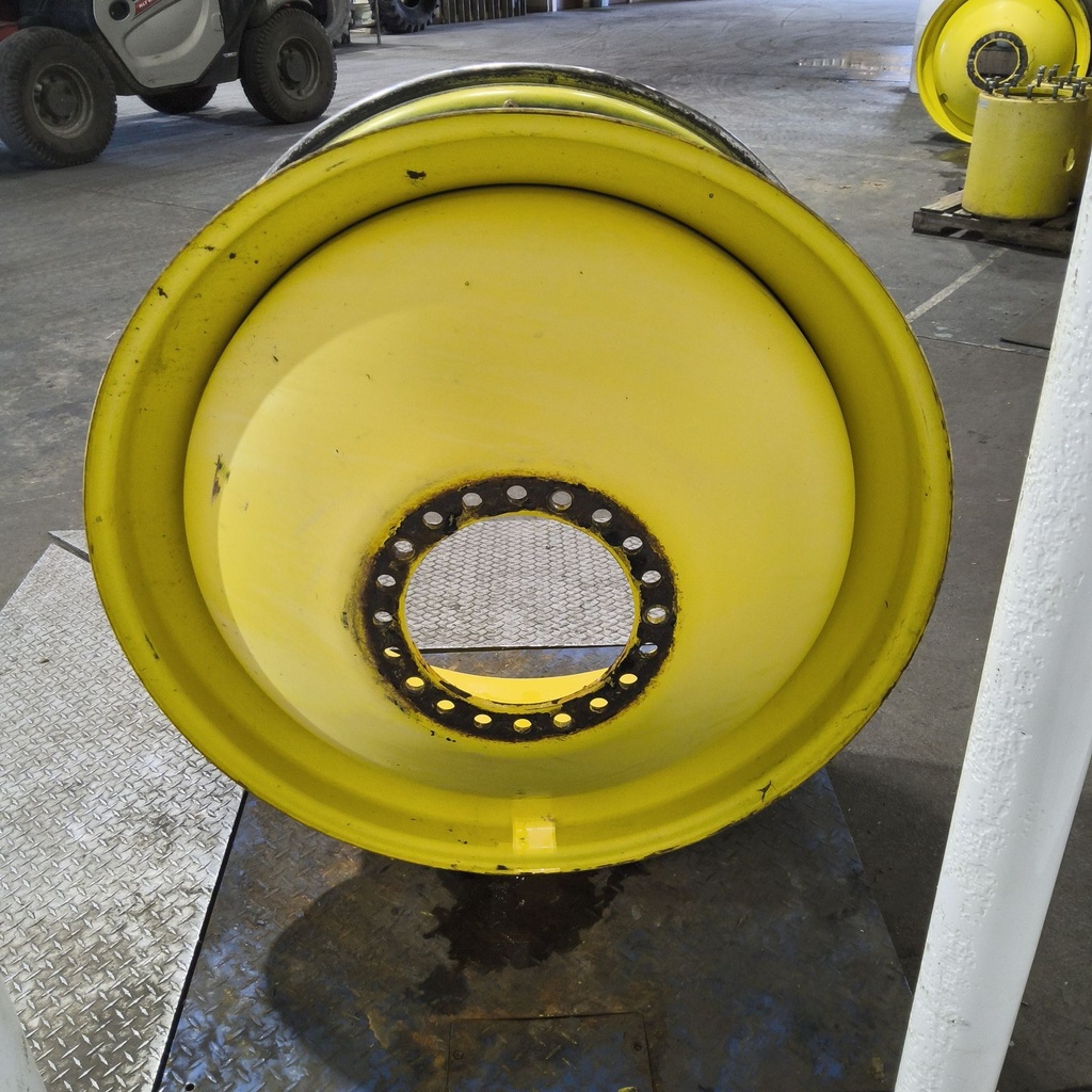 18"W x 42"D, John Deere Yellow 20-Hole Dolly Dual , -15.12" Offset