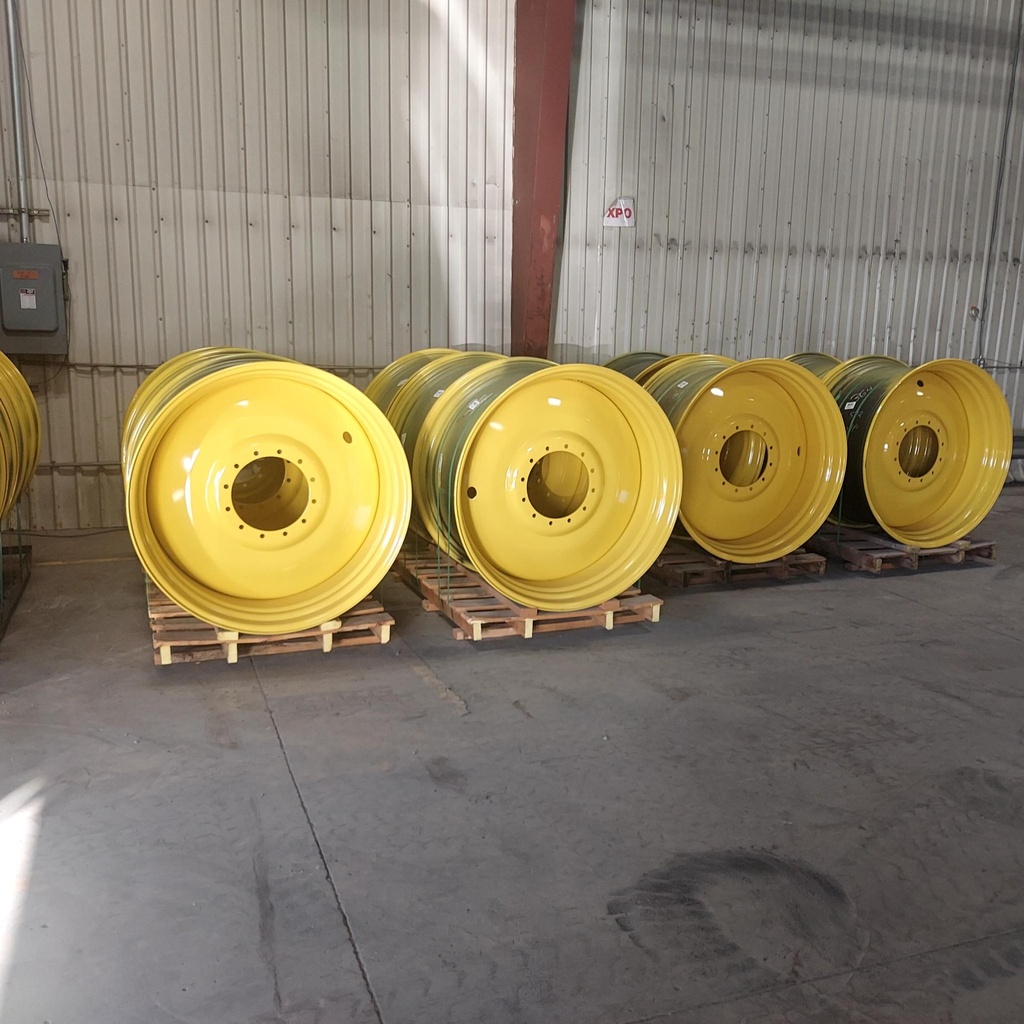 25"W x 46"D, John Deere Yellow 12-Hole Formed Plate Sprayer , 5.62" Offset