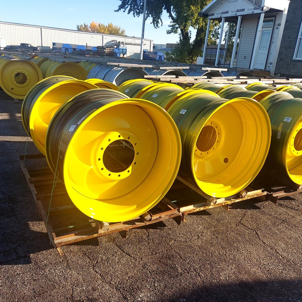 23"W x 38"D, John Deere Yellow 12-Hole Formed Plate Sprayer , -6.12" Offset