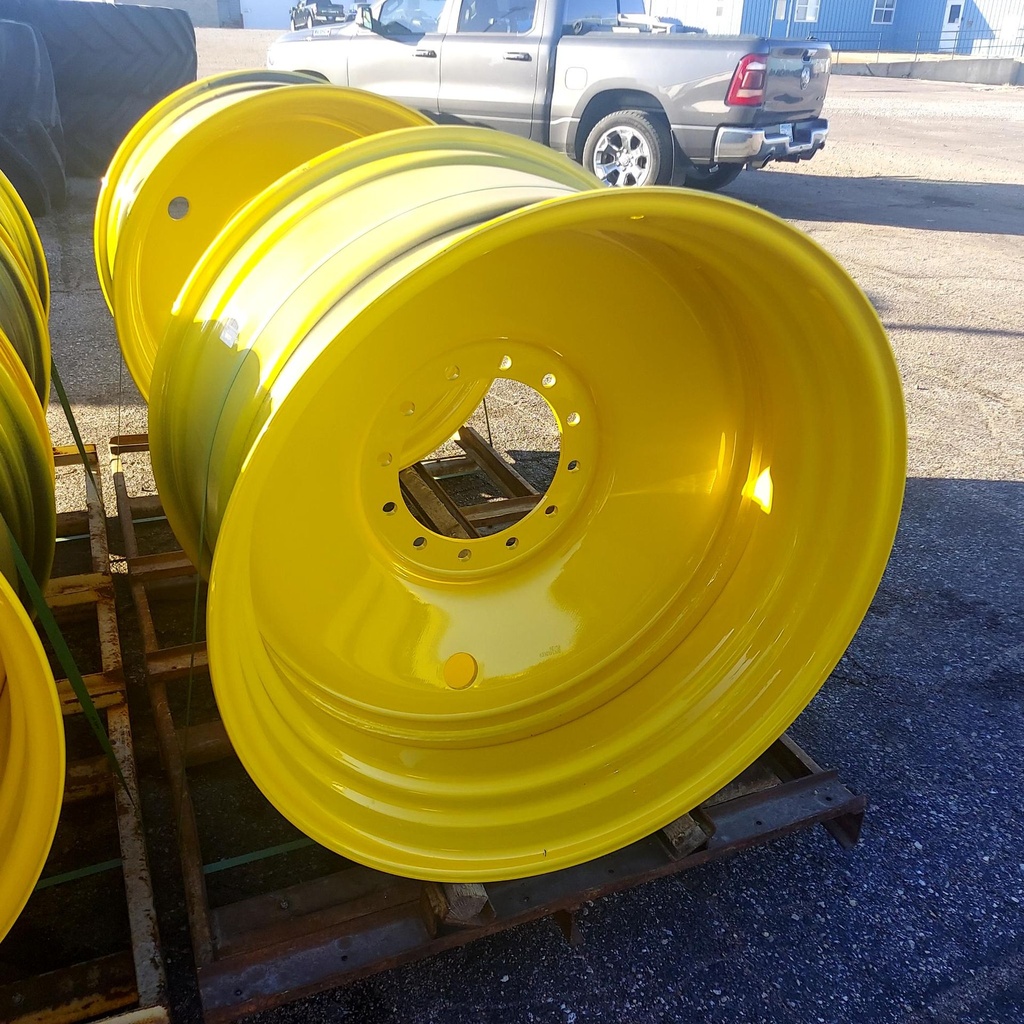 23"W x 38"D, John Deere Yellow 12-Hole Formed Plate Sprayer , -6.12" Offset