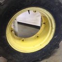 440/65R24 Goodyear Farm DT818 Optitrac R-1W on John Deere Yellow 6-Hole Rim with Clamp/Loop Style 75%