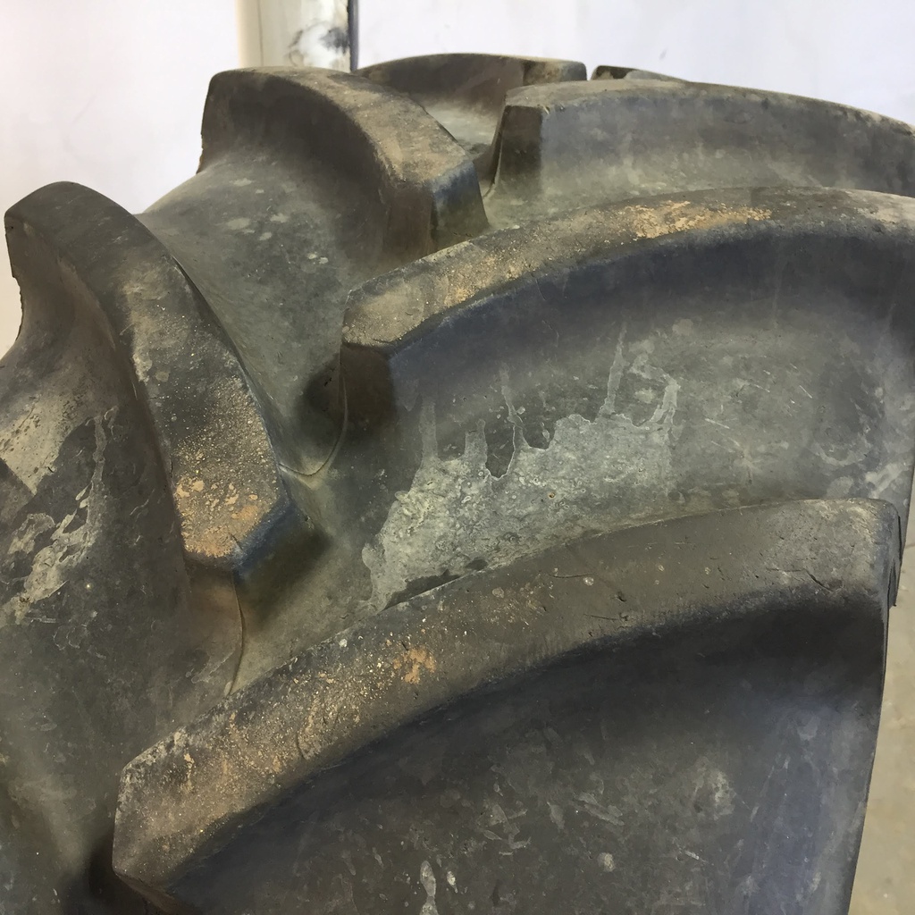 440/65R24 Goodyear Farm DT818 Optitrac R-1W on John Deere Yellow 6-Hole Rim with Clamp/Loop Style 75%