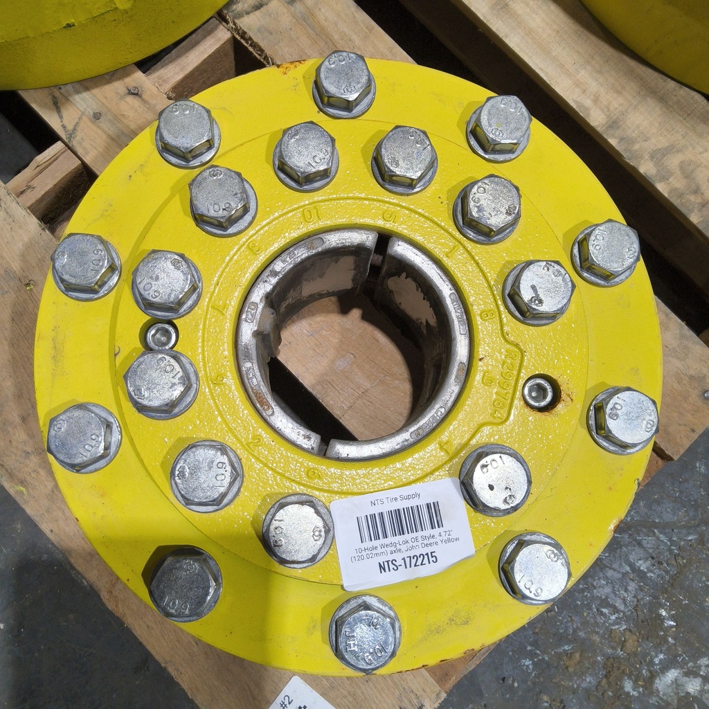 10-Hole Wedg-Lok OE Style, 4.72" (120.02mm) axle, John Deere Yellow
