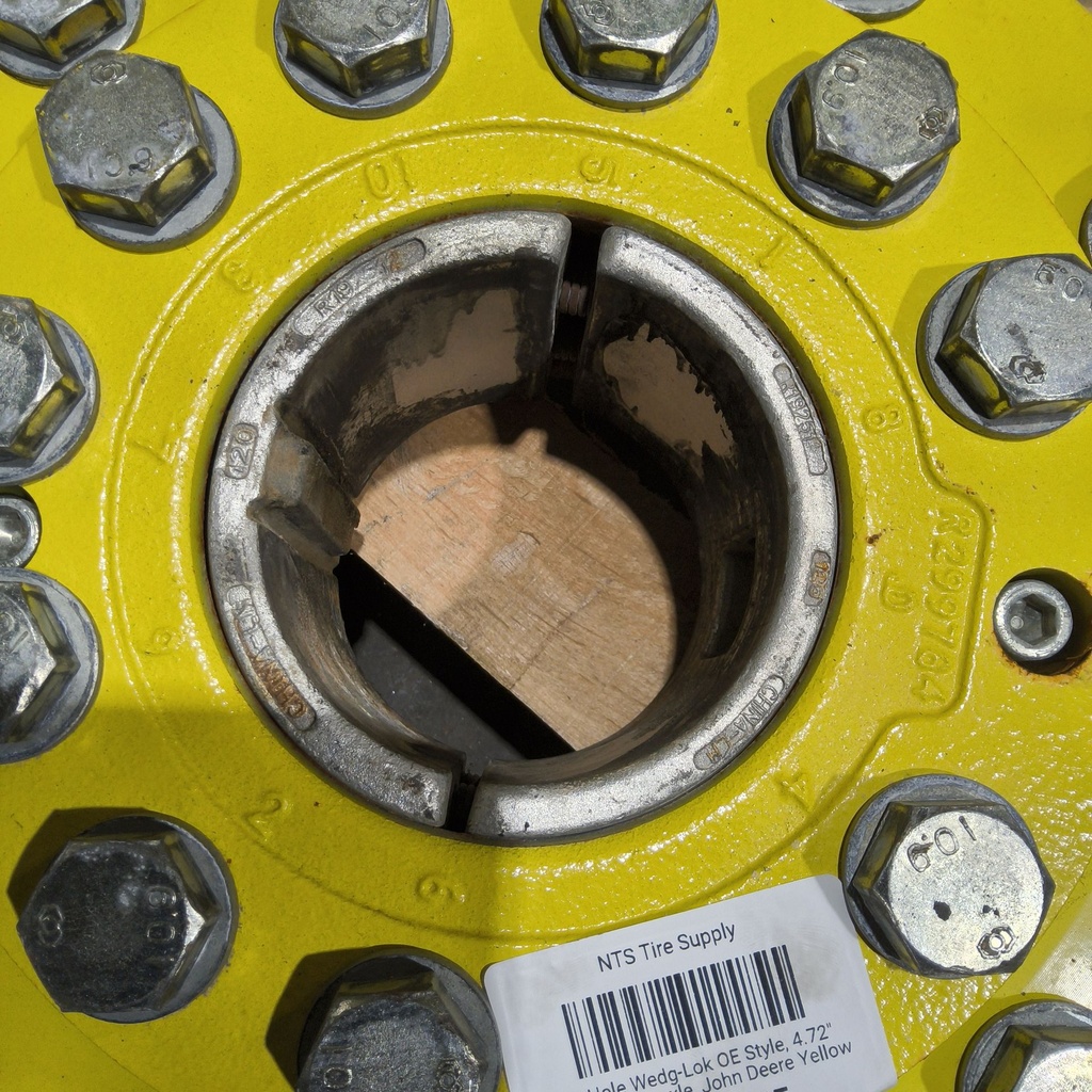 10-Hole Wedg-Lok OE Style, 4.72" (120.02mm) axle, John Deere Yellow