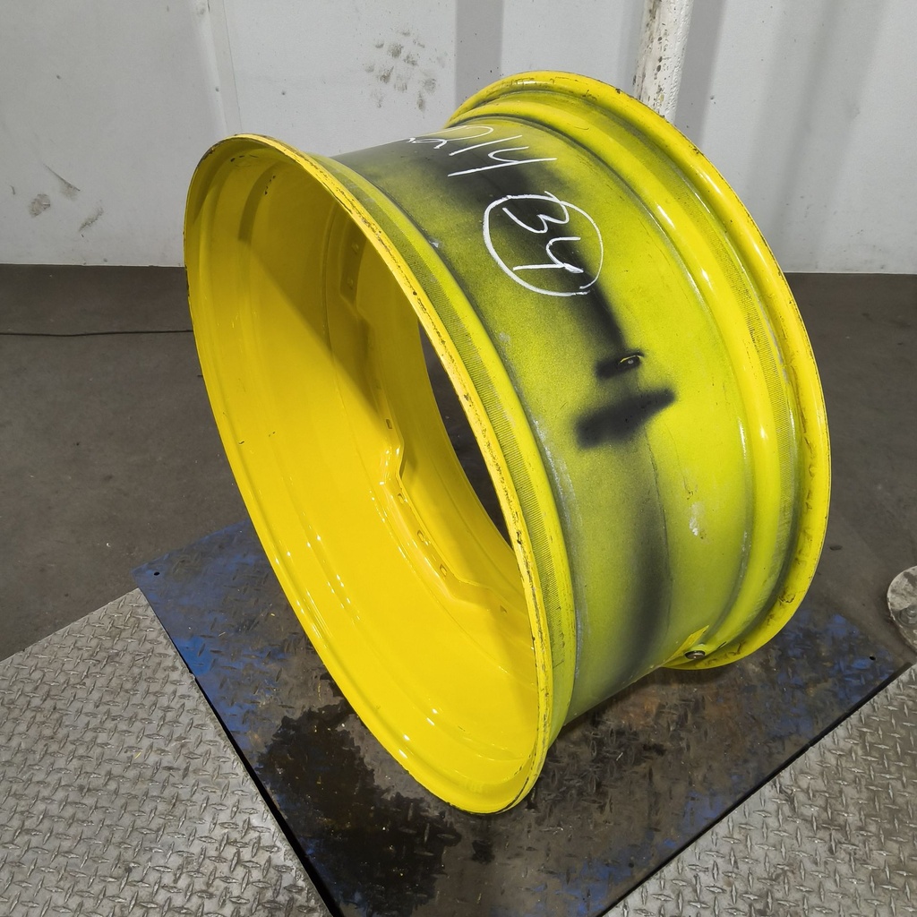 15"W x 34"D, John Deere Yellow 12-Hole Waffle Wheel (Groups of 3 bolts)