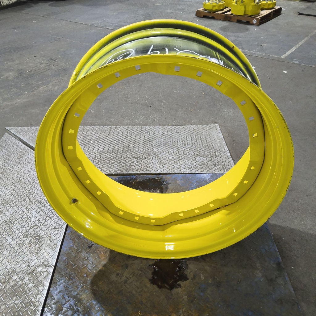 15"W x 34"D, John Deere Yellow 12-Hole Waffle Wheel (Groups of 3 bolts)