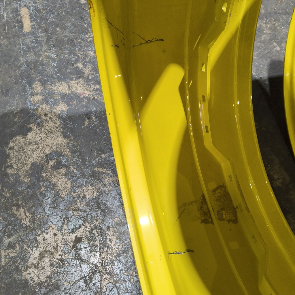 15"W x 34"D, John Deere Yellow 12-Hole Waffle Wheel (Groups of 3 bolts)