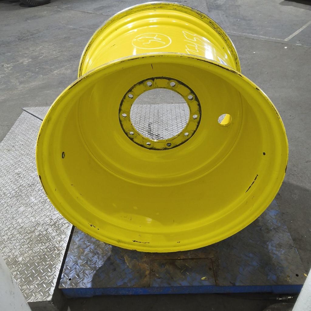 27"W x 32"D, John Deere Yellow 10-Hole Formed Plate , 2.81" Offset