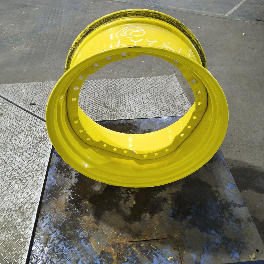 15"W x 28"D, John Deere Yellow 12-Hole Waffle Wheel (Groups of 3 bolts)