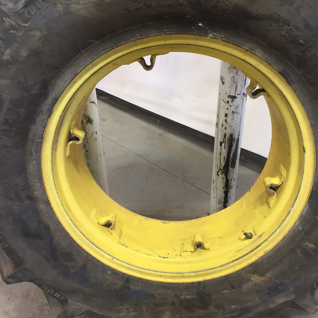 15"W x 28"D, John Deere Yellow 6-Hole Rim with Clamp/Loop Style