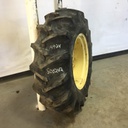 14.9/-24 Firestone Traction Field & Road R-1 on John Deere Yellow 8-Hole Rim with Clamp/Loop Style (groups of 2 bolts) 95%