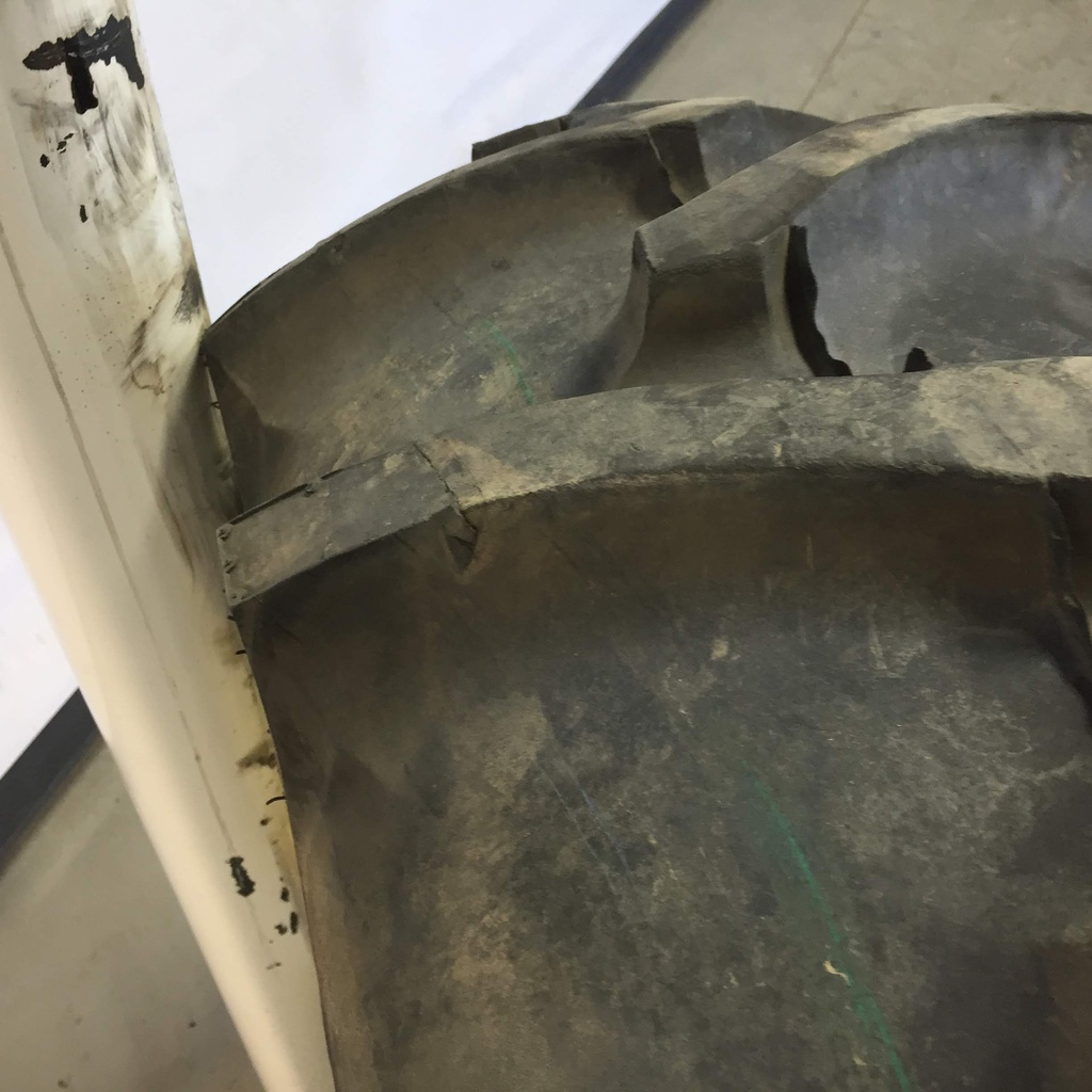 14.9/-24 Firestone Traction Field & Road R-1 on John Deere Yellow 8-Hole Rim with Clamp/Loop Style (groups of 2 bolts) 95%