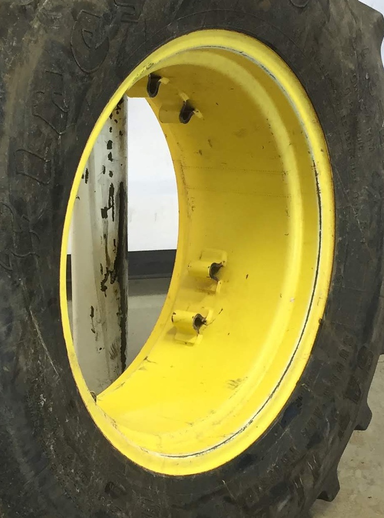 12"W x 24"D, John Deere Yellow 8-Hole Rim with Clamp/Loop Style (groups of 2 bolts)