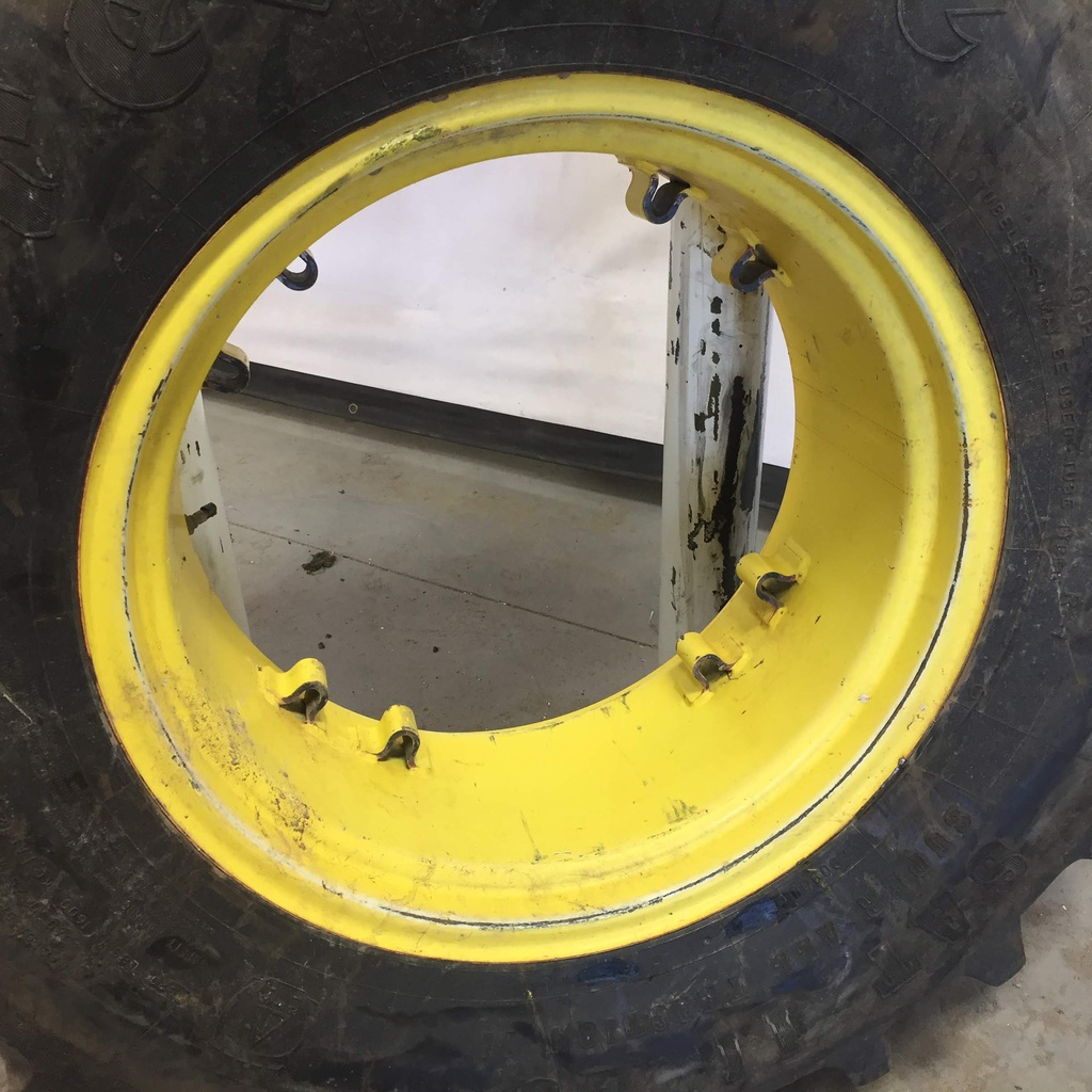 12"W x 24"D, John Deere Yellow 8-Hole Rim with Clamp/Loop Style (groups of 2 bolts)