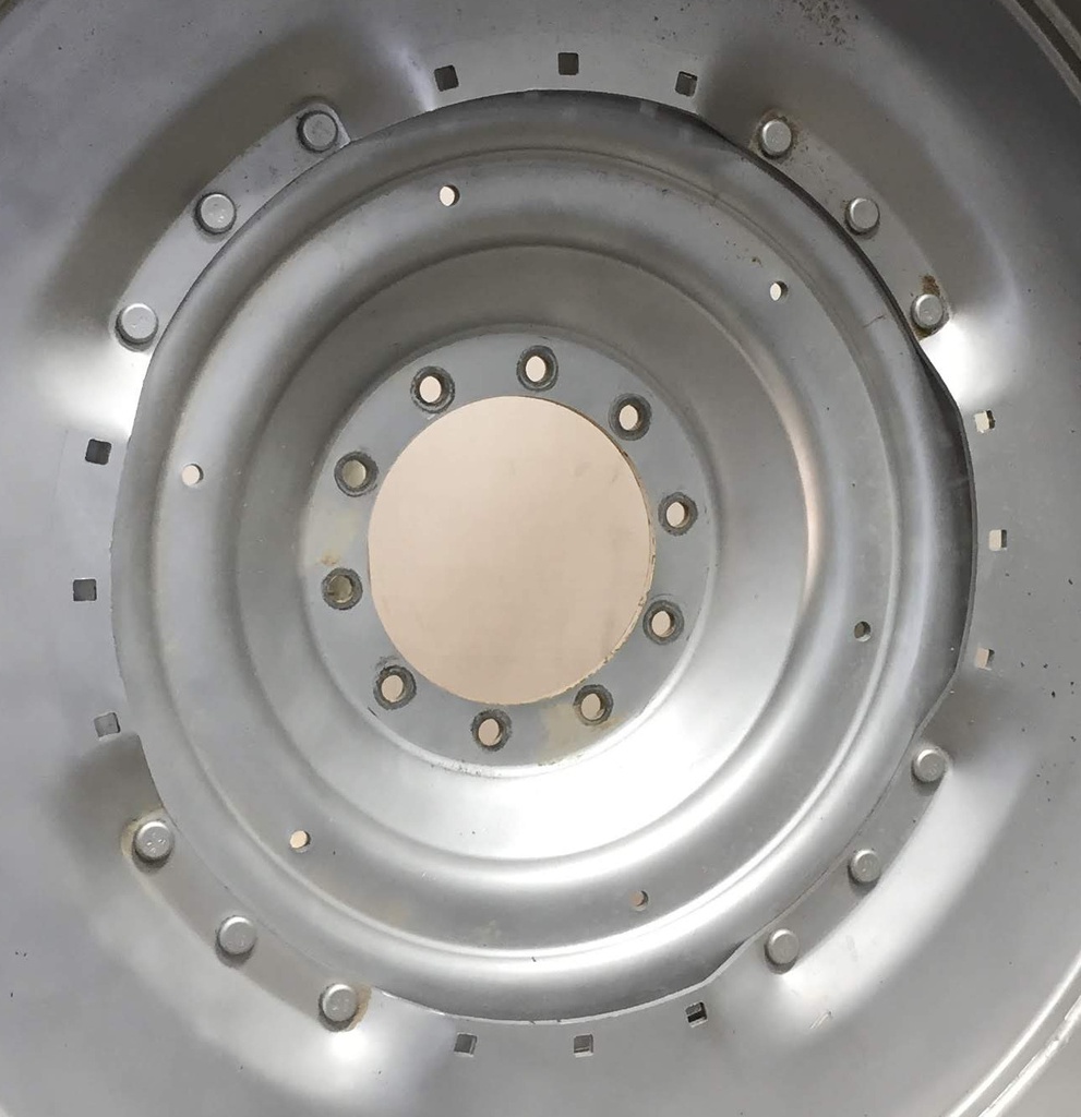 12"W x 54"D Waffle Wheel (Groups of 3 bolts) Rim with 10-Hole Center, Case IH Silver Mist