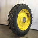 480/80R50 Michelin AgriBib R-1W on John Deere Yellow 10-Hole Formed Plate W/Weight Holes 65%