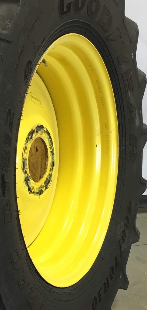 15"W x 30"D, John Deere Yellow 8-Hole Formed Plate